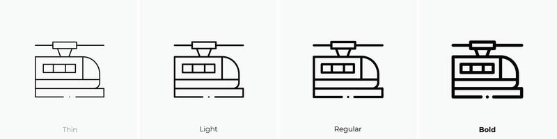 monorail icône. mince, lumière, ordinaire et audacieux style conception isolé sur blanc Contexte vecteur