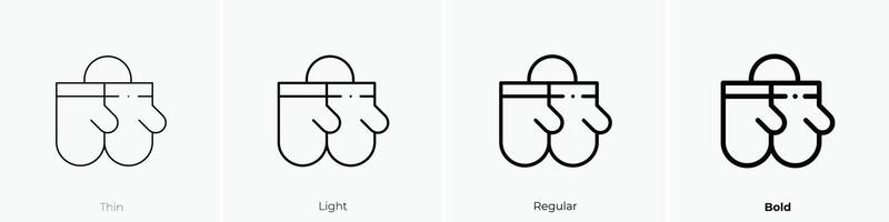 Mitaines icône. mince, lumière, ordinaire et audacieux style conception isolé sur blanc Contexte vecteur