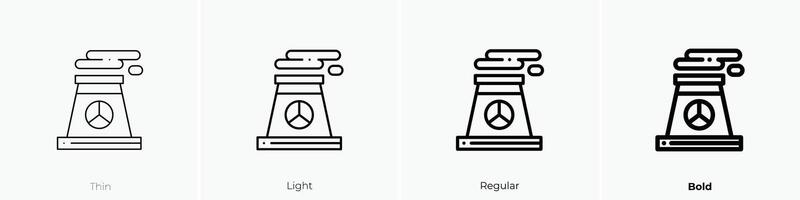 nucléaire plante icône. mince, lumière, ordinaire et audacieux style conception isolé sur blanc Contexte vecteur