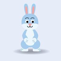 bleu lapin dessin animé.alphabet animal concept vecteur