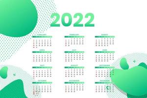 modèle de calendrier mensuel pour l'année 2022. la semaine commence le dimanche. calendrier mural dans un style minimaliste. vecteur