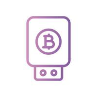 icône de dégradé usb bitcoin vecteur