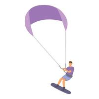 mer kite surf icône dessin animé vecteur. vent nage libre vecteur
