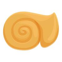 spirale d'or mer coquille icône dessin animé vecteur. Marin conque vecteur
