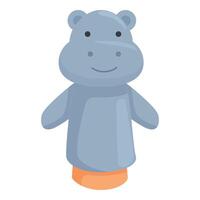 hippopotame fantoche jouet icône dessin animé vecteur. gris marrant personnage vecteur