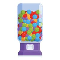 violet Plastique bubblegum machine icône dessin animé vecteur. sucre objet vecteur