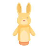 lapin fantoche poupée icône dessin animé vecteur. mignonne acteur Fait main vecteur