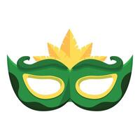 vert Couleur carnaval masque icône dessin animé vecteur. de fête amusement un événement vecteur