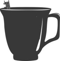 ai généré silhouette mesure tasse noir Couleur seulement vecteur