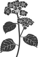 ai généré silhouette lantana fleur noir Couleur seulement vecteur