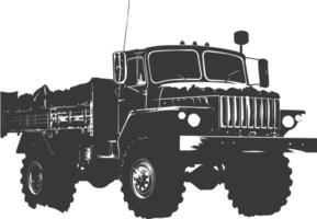 ai généré silhouette militaire un camion noir Couleur seulement vecteur