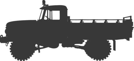 ai généré silhouette militaire un camion noir Couleur seulement vecteur