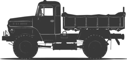 ai généré silhouette militaire un camion noir Couleur seulement vecteur