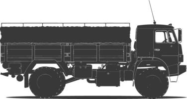 ai généré silhouette militaire un camion noir Couleur seulement vecteur