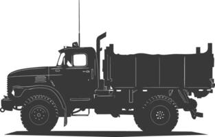 ai généré silhouette militaire un camion noir Couleur seulement vecteur