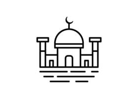 mosquée icône ligne conception modèle isolé vecteur