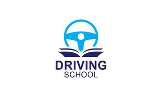 conduite école logo modèle. pilotage roue logo vecteur