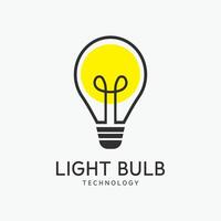 lumière ampoule logo ou en pensant concept vecteur