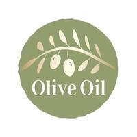 olive pétrole logo conception badge vecteur
