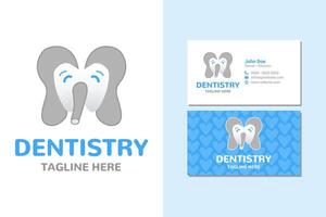 pédiatrique dentiste l'éléphant logo et affaires carte vecteur