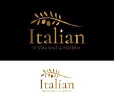 or italien restaurant et pizzeria élégant logo avec abstrait olive arbre branche vecteur