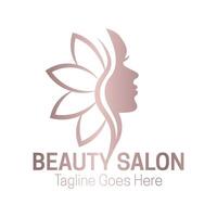 Rose or beauté salon logo conception vecteur