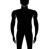 corps silhouette de une homme noir et blanc isolé illustration vecteur