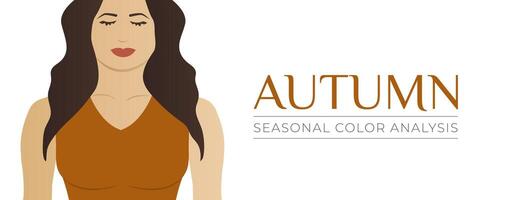 saisonnier Couleur une analyse l'automne ou tomber bannière Contexte avec femme illustration vecteur