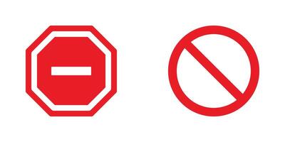Arrêtez route signe icône ensemble - circulation contrôle et sécurité symboles vecteur