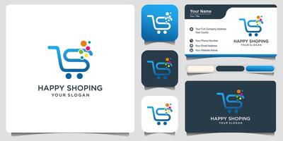 chariot magasin et lettre s logo vecteur avec affaires carte . abstrait affaires logo conception.