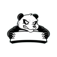 en colère Panda en portant Vide bannière pour une sport équipe logo modèle vecteur