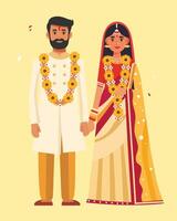 vecteur conception de Indien couple permanent dans mariage la cérémonie