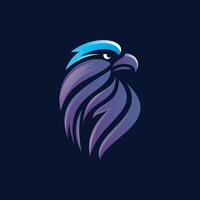 un Aigle tête logo dans bleu et violet couleurs, représentant force et élégance vecteur