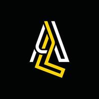initiale Al ligne monogramme logo conception, vecteur illustration sur noir Contexte