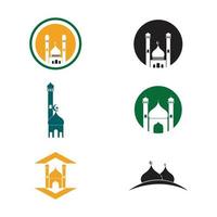 modèle de conception mosquée icône vector illustration