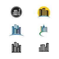 définir le modèle d'icônes de logo de bâtiments immobiliers et résidentiels vecteur