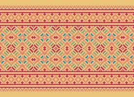 traverser point. pixel modèle. ethnique motifs. abstrait art. conception pour tapis, fond d'écran, vêtements, textile, oreiller, rideau, drap de lit, table coureurs. Mehndi. Rushnyk. Terre Ton. ancien. vecteur. vecteur