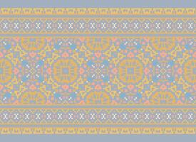 floral traverser point broderie.géométrique ethnique Oriental sans couture modèle traditionnel fond.aztèque style abstrait vecteur illustration.design pour texture, tissu, vêtements, emballage, décoration, impression.