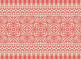 floral traverser point broderie.géométrique ethnique Oriental sans couture modèle traditionnel fond.aztèque style abstrait vecteur illustration.design pour texture, tissu, vêtements, emballage, décoration, impression.