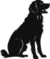 vecteur silhouette d'or retriever noir chien logo vecteur