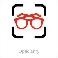opticien et optique icône concept vecteur