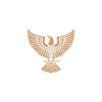 ai généré horus mono ligne logo icône conception modèle.eagle, doubler, plat vecteur illustration.
