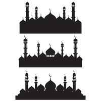 mosquée silhouette, ensemble de mosquée vecteur