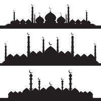 mosquée silhouette, ensemble de mosquée vecteur