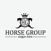 luxe cheval logo silhouette vecteur design.rétro logo