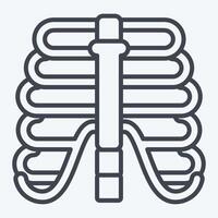 icône thorax. en relation à Humain organe symbole. ligne style. Facile conception modifiable. Facile illustration vecteur