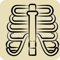 icône thorax. en relation à Humain organe symbole. main tiré style. Facile conception modifiable. Facile illustration vecteur