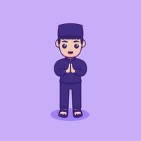 vecteur illustration de une personnage fabrication le geste de Salam. Ramadan kareem conception concept