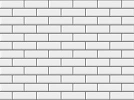 motif de carreaux de métro. fond de briques en céramique blanche métro. illustration vectorielle réaliste. vecteur