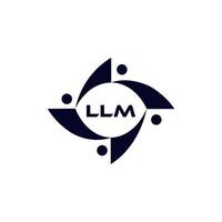 llm logo. l l m conception. blanc lm lettre. llm, l m lettre logo conception. initiale lettre lmm lié cercle majuscule monogramme logo. l l m lettre logo vecteur conception. pro vecteur